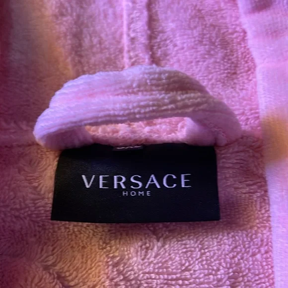 Authentic Versace Pink Hooded Robe